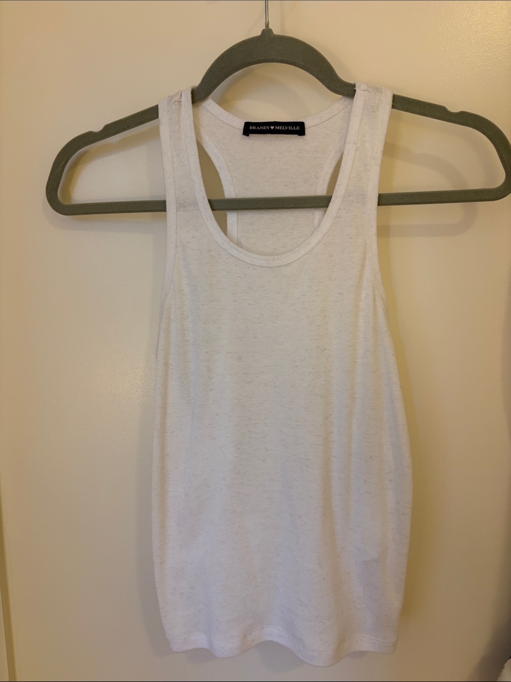 Brandy Melville White Scoop Neck Racerback Tank